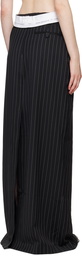 Martine Rose Black Pinstripe Maxi Skirt