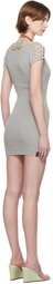 Isa Boulder Gray Knitted Shoulder Minidress