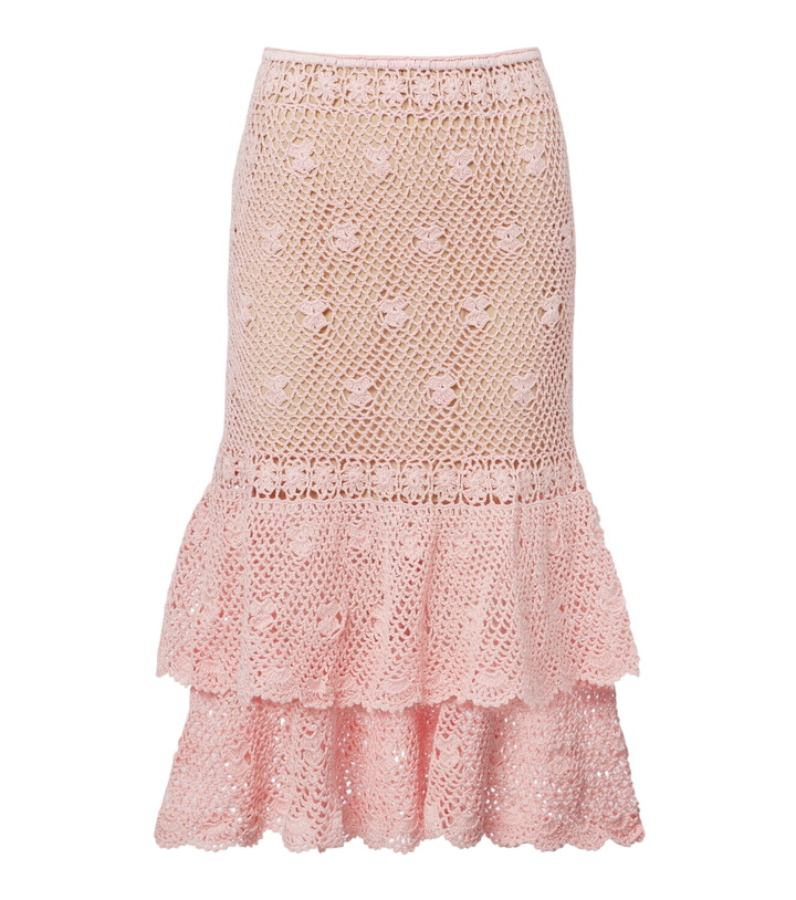 Photo: Anna Kosturova Florence crochet ruffled cotton midi skirt