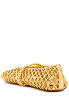 Alaïa Braided Metallic Leather Ballet Flats Gold