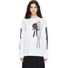Simone Rocha White Ribbon Rosette Print Long Sleeve T-shirt