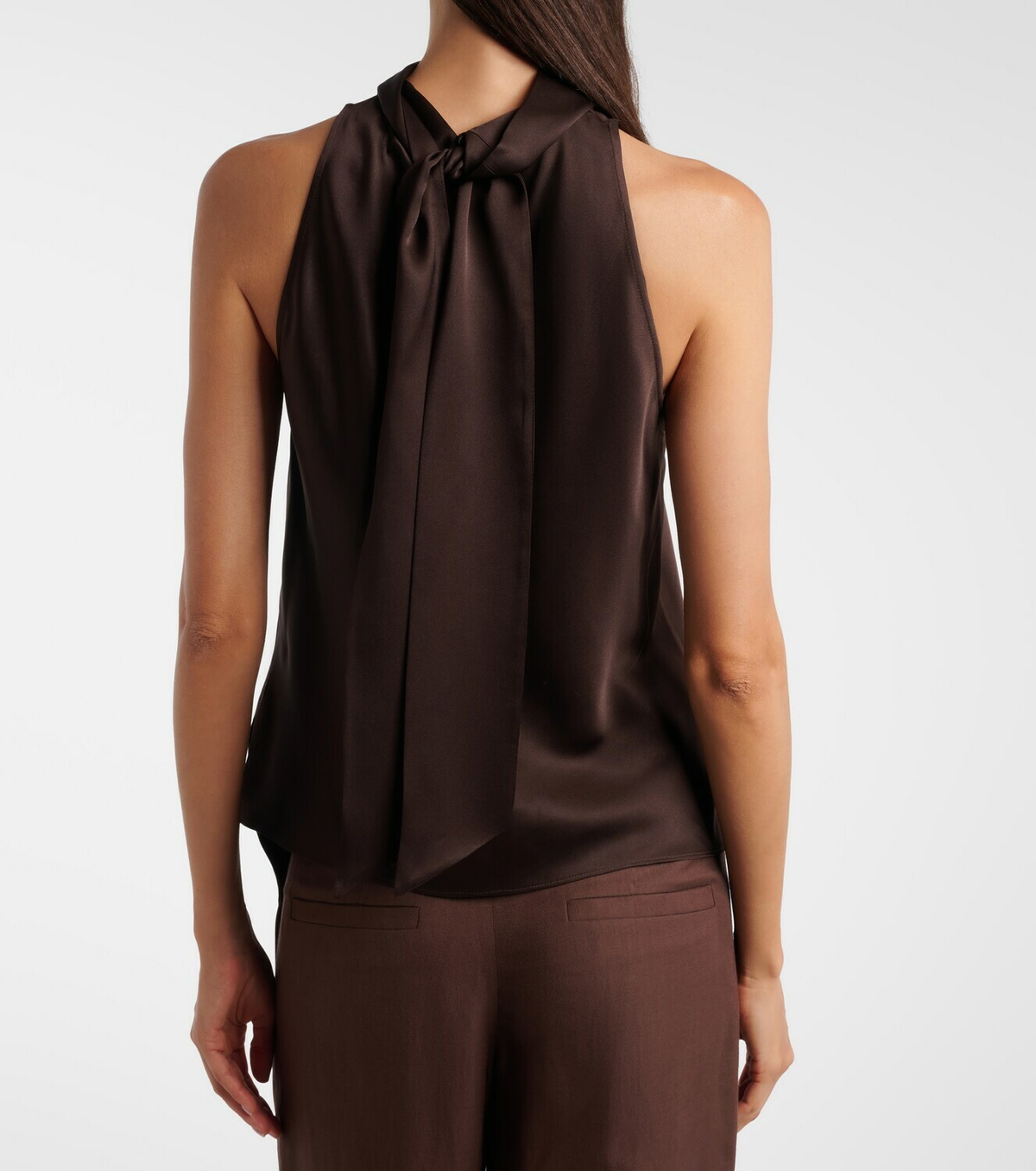 Brunello Cucinelli Asymmetric silk satin top