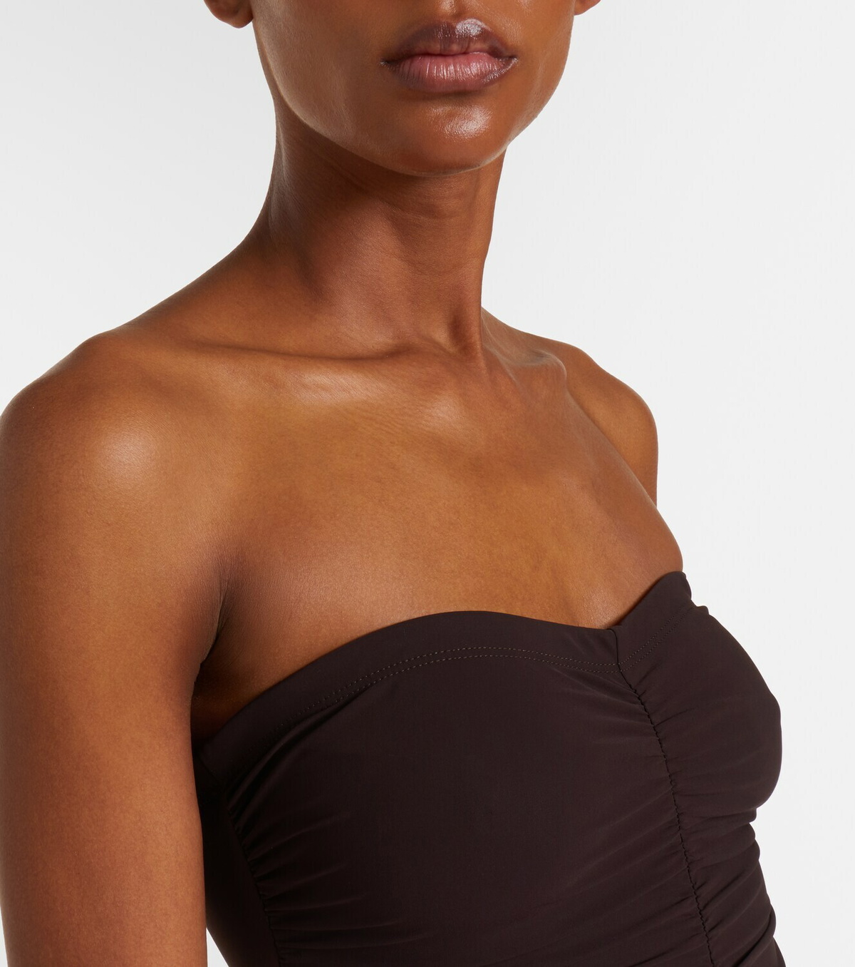 Karla Colletto Ruched bandeau swimsuit