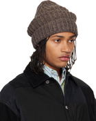 Maison Margiela Brown Rib-Knit Beanie