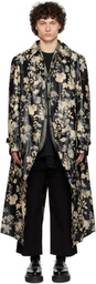 Comme des Garçons Homme Plus Black Printed Faux-Leather Coat