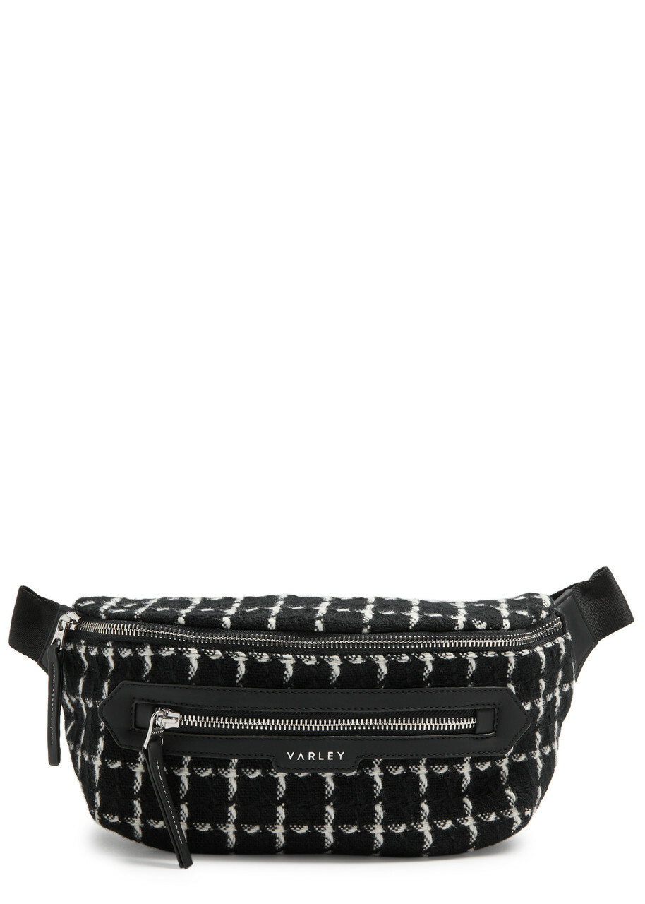Varley Roby Checked Wool-blend Belt bag - Black - One Size