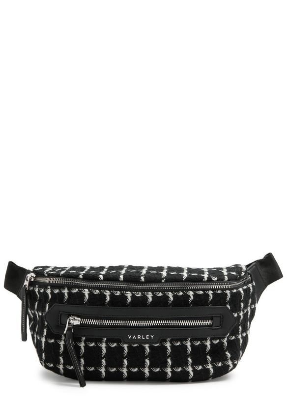 Photo: Varley Roby Checked Wool-blend Belt bag - Black - One Size