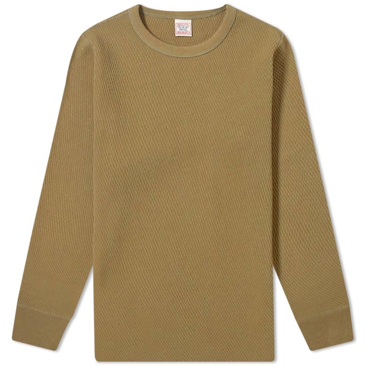 Photo: The Real McCoy's Men's Long Sleeve Military Thermal T-Shirt in Olive