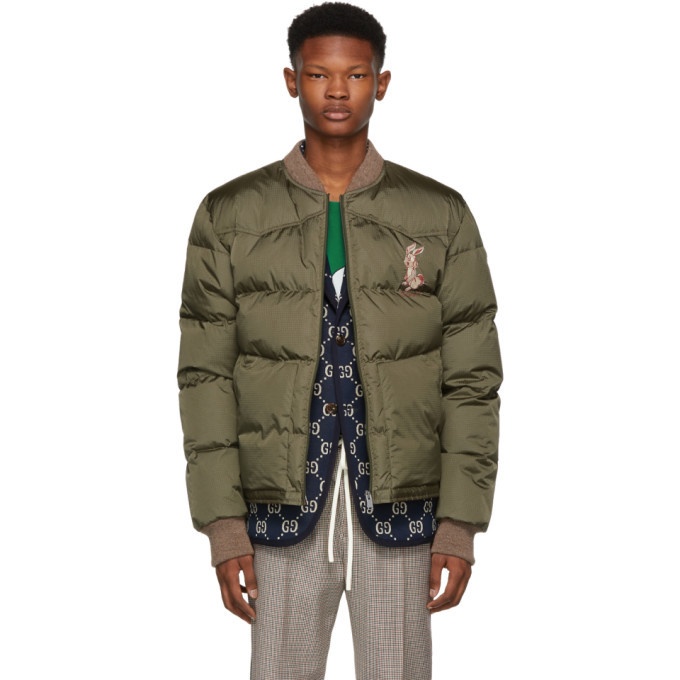 Photo: Gucci Green Embroidered Down Jacket