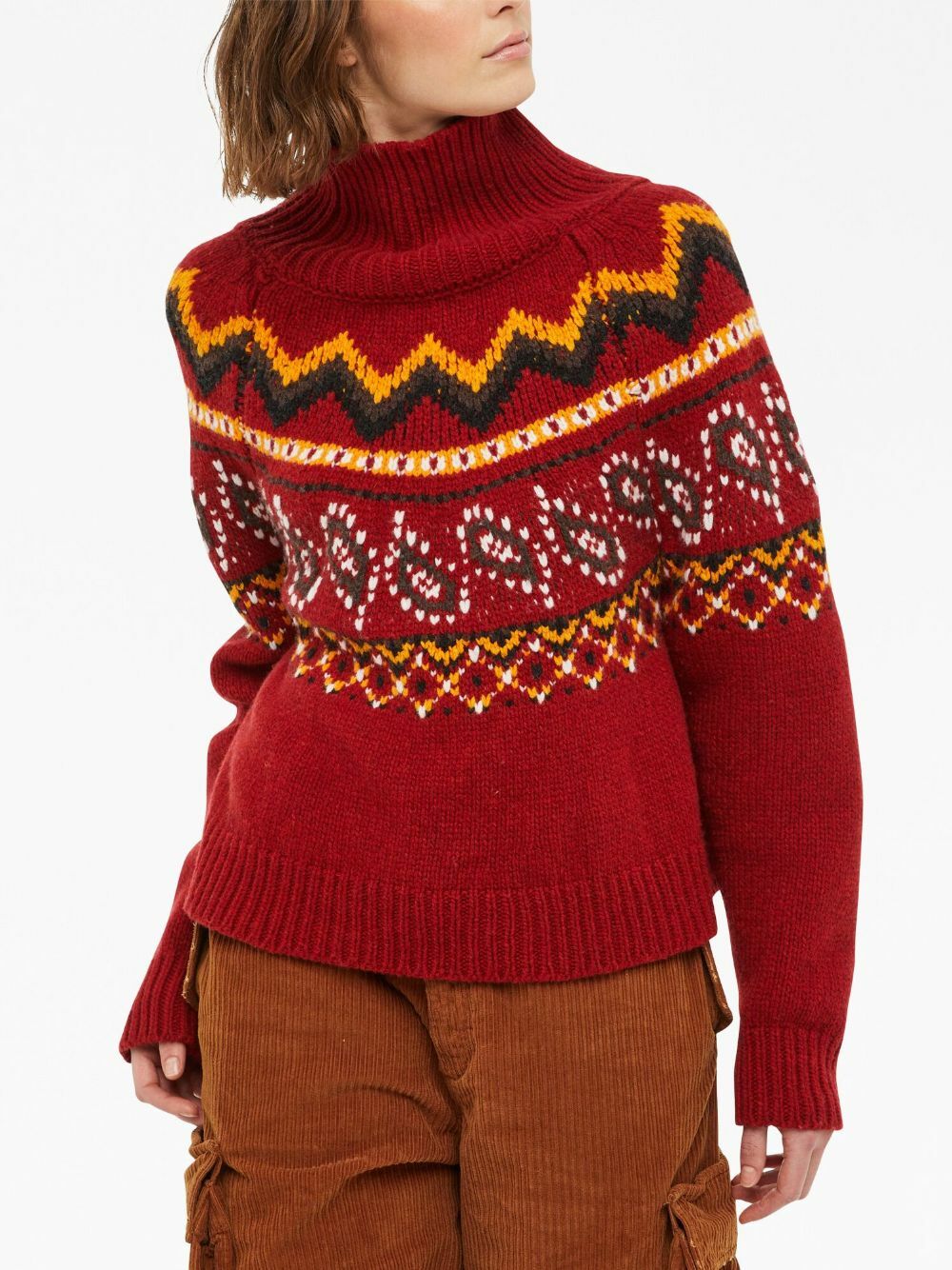 Alanui Antarctic Circle jacquard jumper - Brown