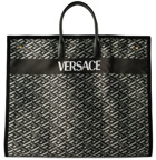 Versace Black & Gray La Greca Travel Garment Bag