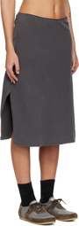 OUR LEGACY Gray Picnic Midi Skirt
