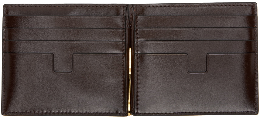 TOM FORD Brown Printed Croc Money Clip Wallet TOM FORD