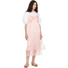 Simone Rocha Pink Lace Trim Slip Midi Dress