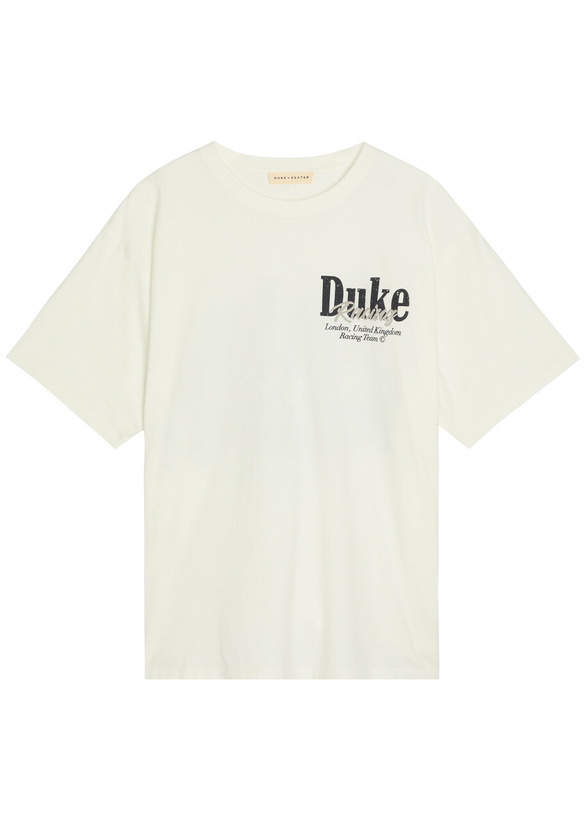 Photo: Duke And Dexter Grey Pit Stop Printed Cotton T-shirt White