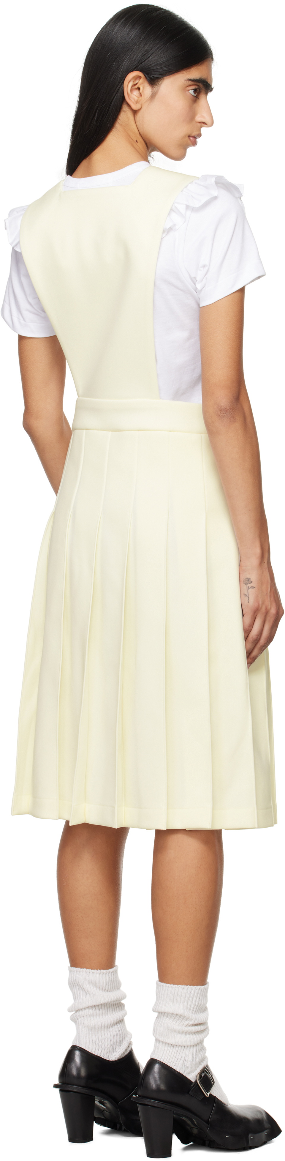 Comme des Garçons Girl Off-White Jersey Pinafore Midi Dress