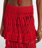 Anna Kosturova Elsie crochet ruffled cotton midi skirt