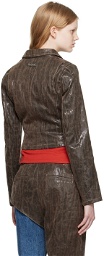 Andersson Bell Brown Lance Faux-Leather Jacket