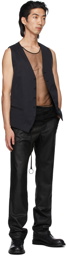 Ann Demeulemeester Black Silk Tulle Top