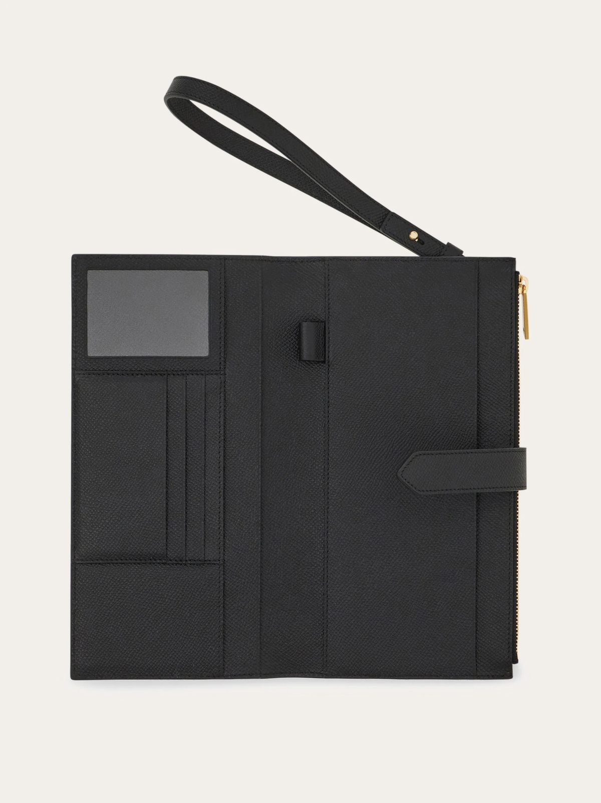 Ferragamo Mens Gancini document holder in Black