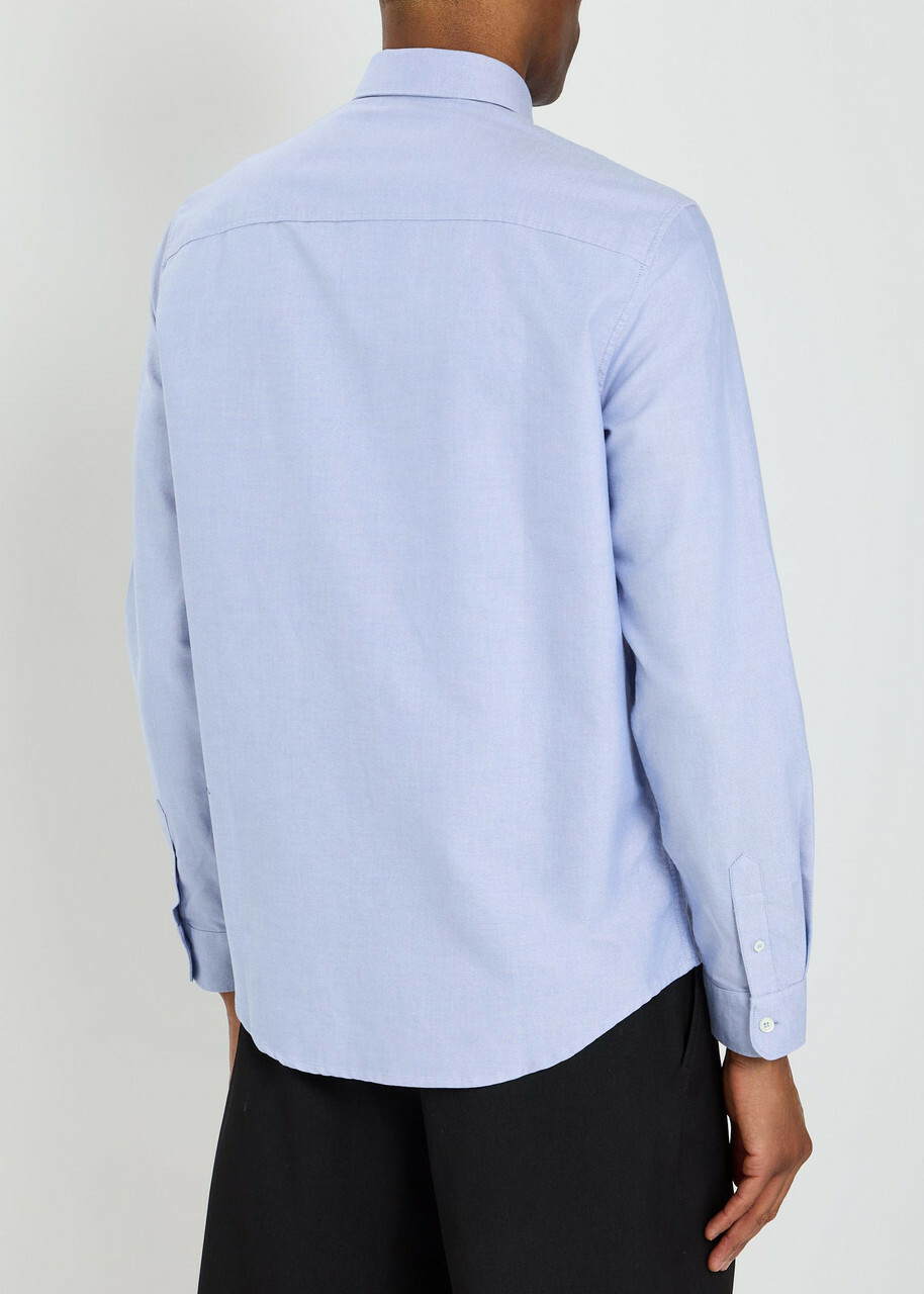 A.P.C. Gary Logo-embroidered Cotton Shirt Light Blue