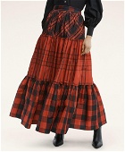 Brooks Brothers Women's Taffeta Tiered Tartan Skirt