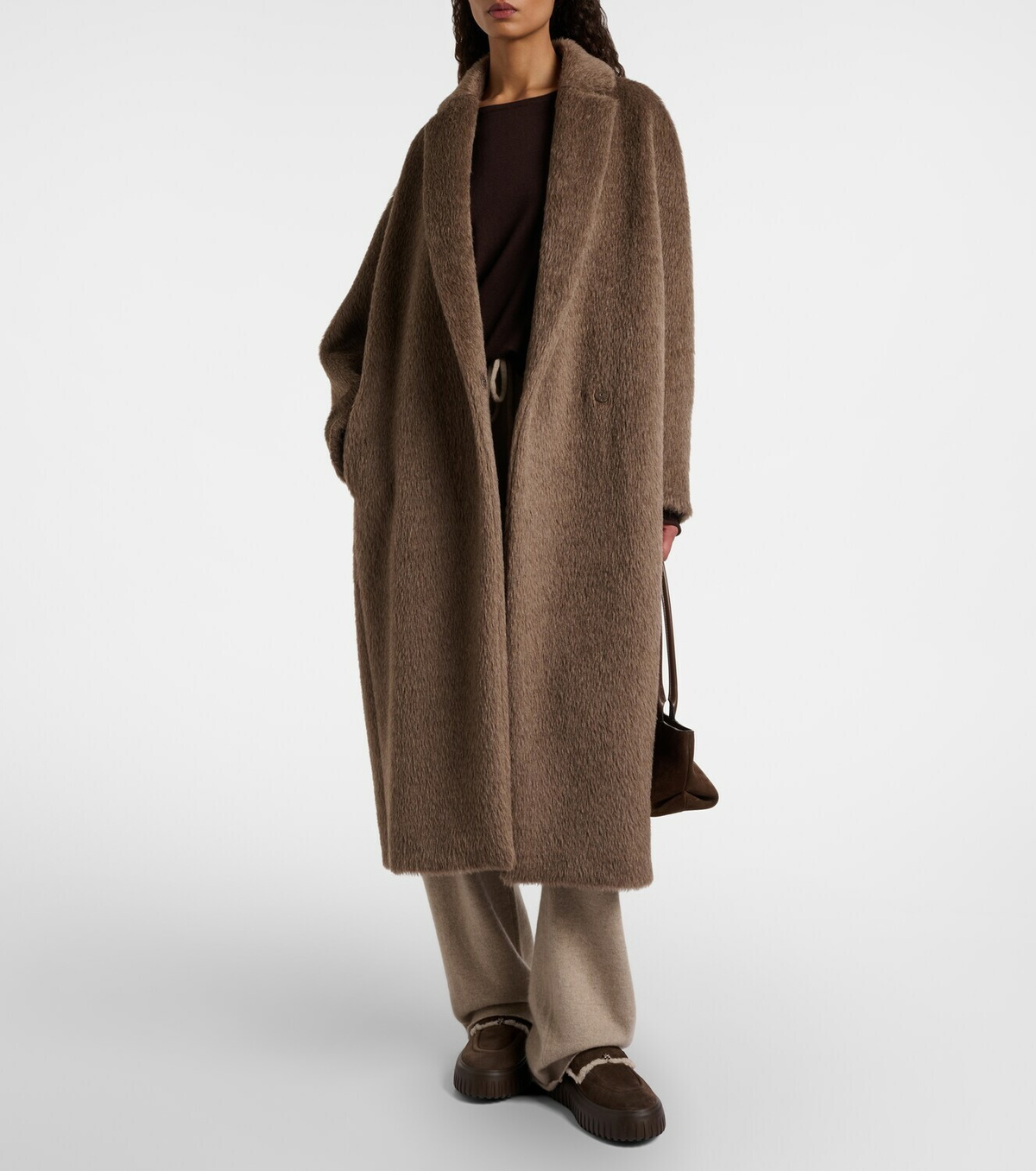 Hogan HStripes shearling-trimmed platform loafers