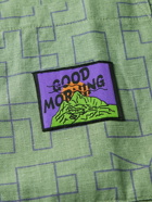 GOOD MORNING TAPES - Mind Maps Logo-Appliqued Cotton and Linen-Blend Shirt - Green