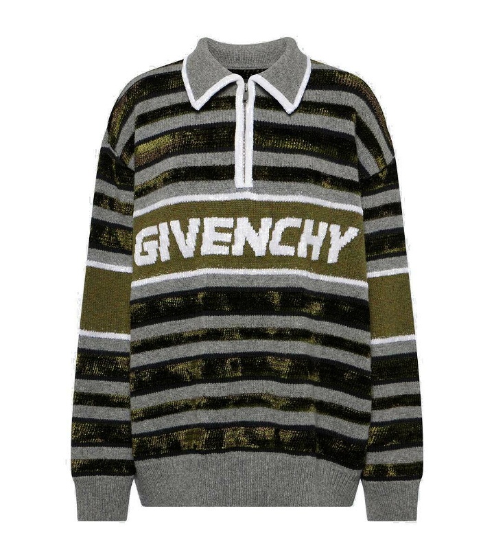 Photo: Givenchy Striped wool-blend half-zip sweater