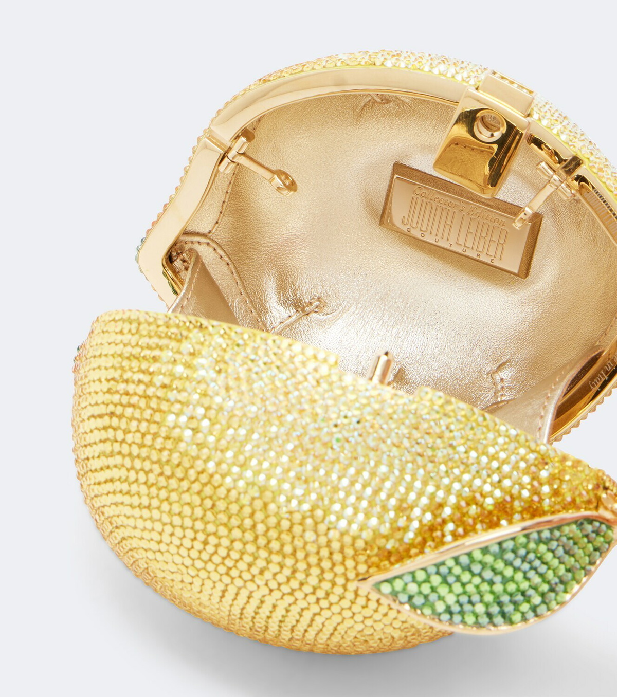 Judith Leiber Couture Citron Lemon embellished clutch