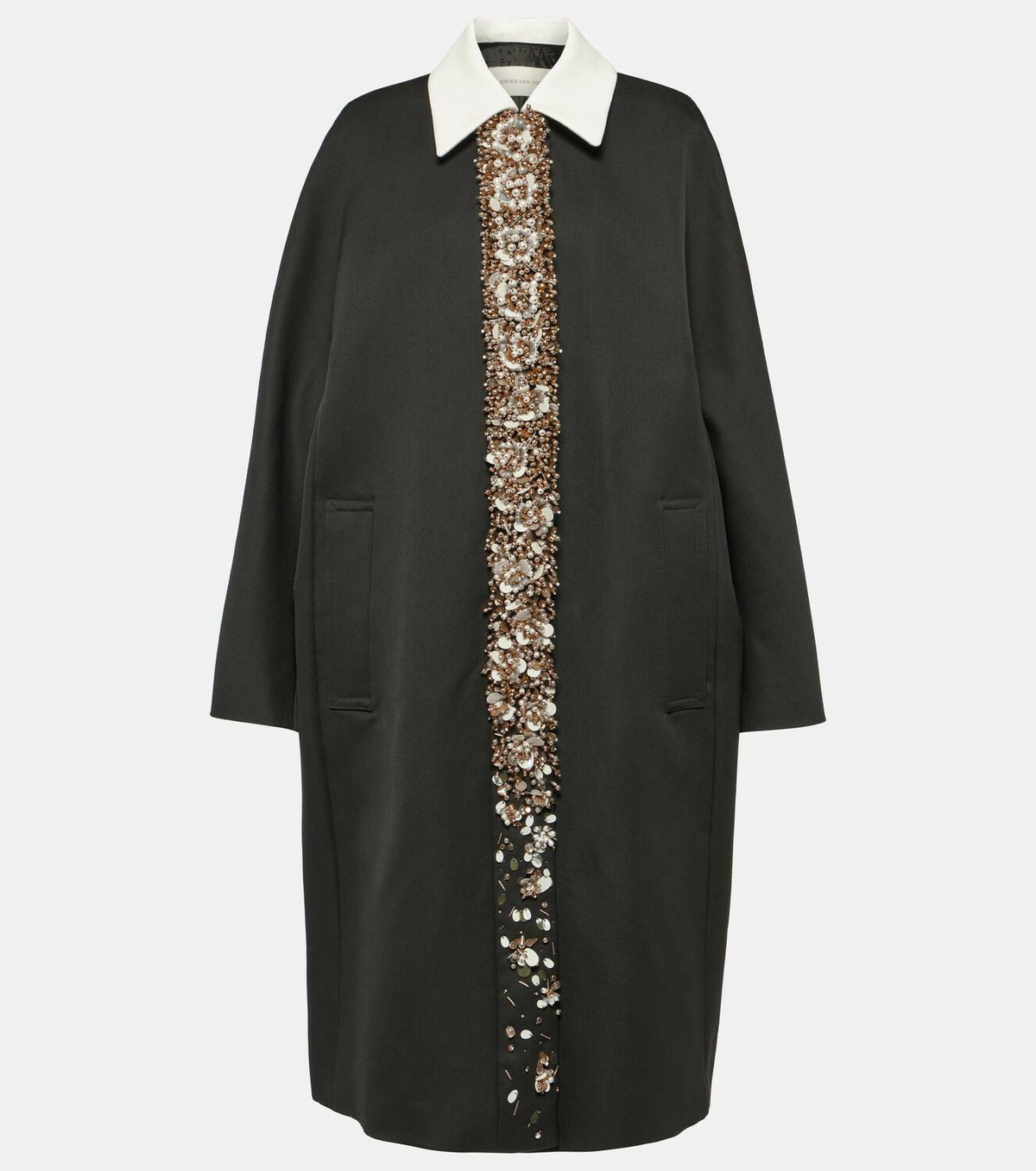 dries van noten beaded dress Silver Long Tulle Prom Dresses See Through Beaded Formal Dress ARD1961 –  SheerGirl main image 1