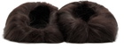 Marni Brown Long Hair Fur Fussbett Slippers