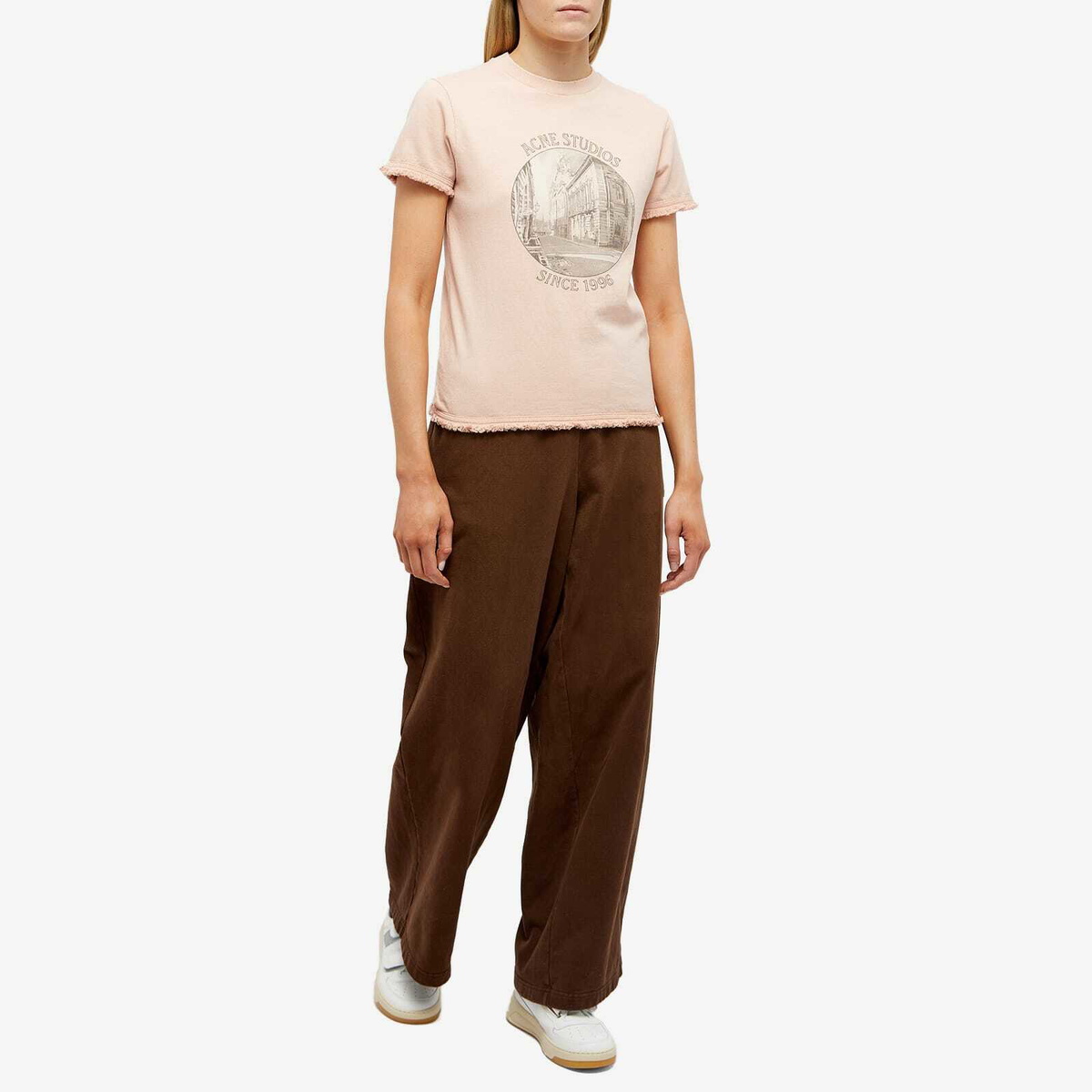 Acne Studios Women's Ebar Broken T-Shirt in Light Pink Acne Studios