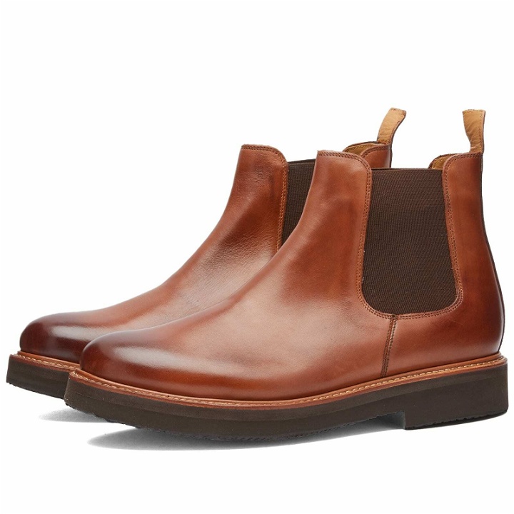 Photo: Grenson Men's Colin Chelsea Boot in Tan Hand Painted