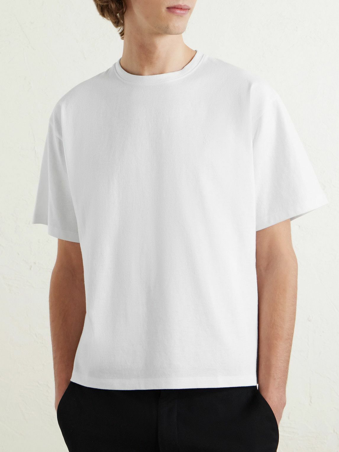 SAINT LAURENT - Cotton-Jersey T-Shirt - White Saint Laurent