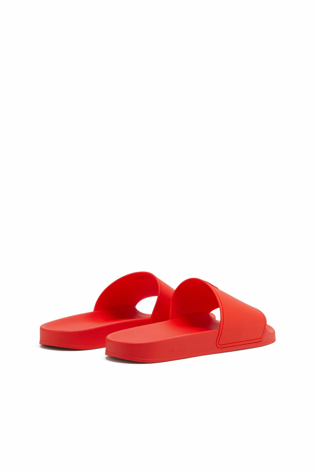 Diesel Sa-Swim-Rubber pool slides with D logo - Slides Mens in Red