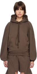 SRVC Brown Shoulder Pleat Hoodie