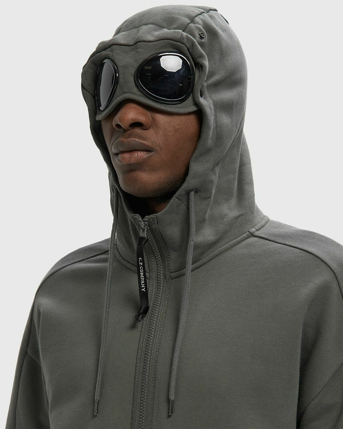 C.P. Company SWEATSHIRTS - HOODED OPEN Grey Mens Hoodies/Zipper