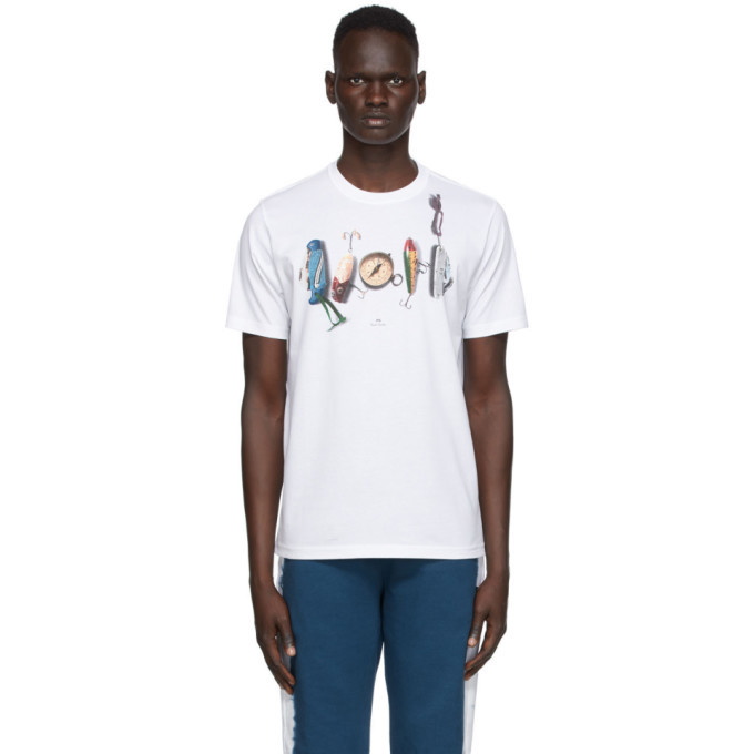 Photo: PS by Paul Smith White Fish Hook T-Shirt
