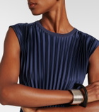 Joseph Volta plissé belted crêpe midi dress