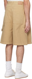 LE17SEPTEMBRE Tan Over-Dyeing Bermuda Denim Shorts