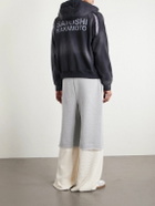Satoshi Nakamoto - Wide-Leg Logo-Embellished Cotton-Jersey and Waffle-Knit Sweatpants - Gray