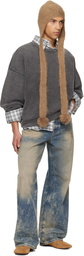 Acne Studios Gray Sweater Logo Patch Sweatshirt