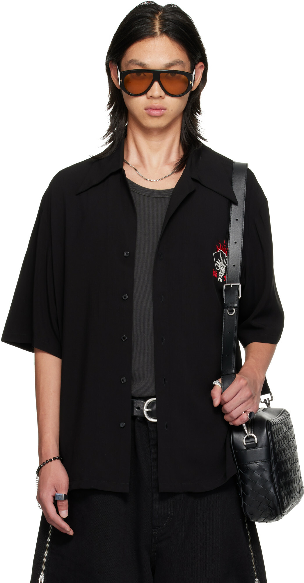 LU'U DAN Black Uniform Shirt
