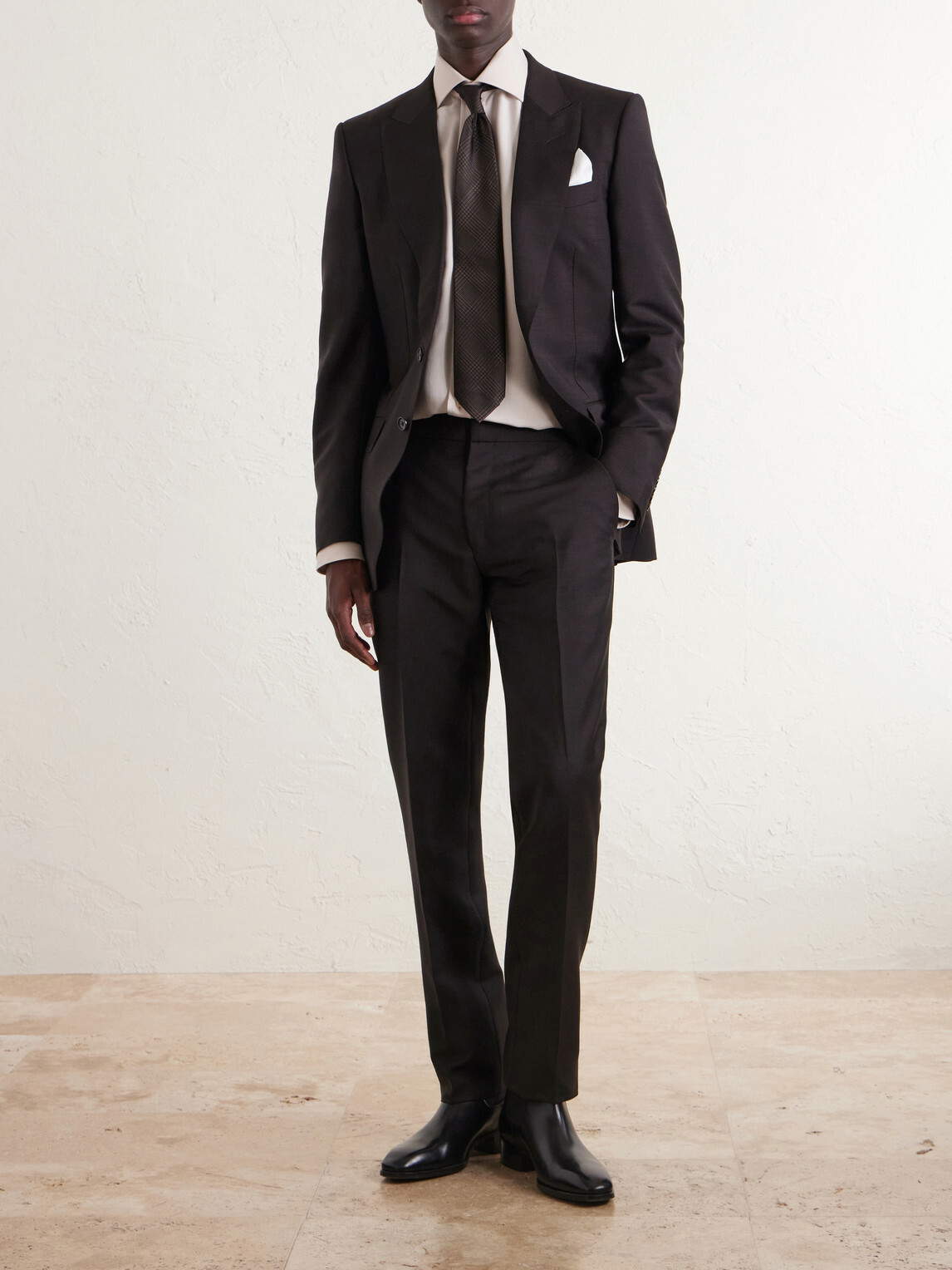 TOM FORD - O'Connor Straight-Leg Mohair and Wool-Blend Suit Trousers - Brown