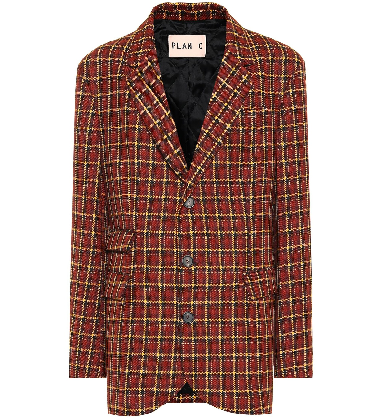 Plan C - Checked wool blazer