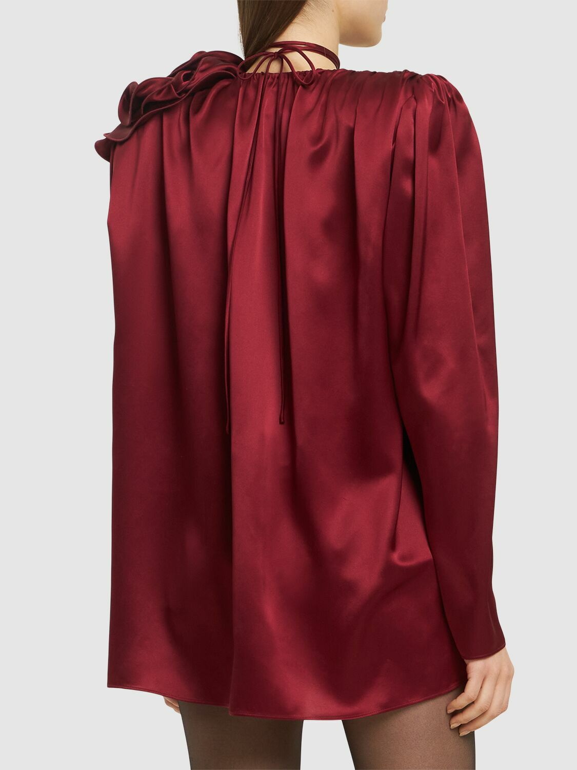 MAGDA BUTRYM Satin Blouse with Rose Detail Magda Butrym