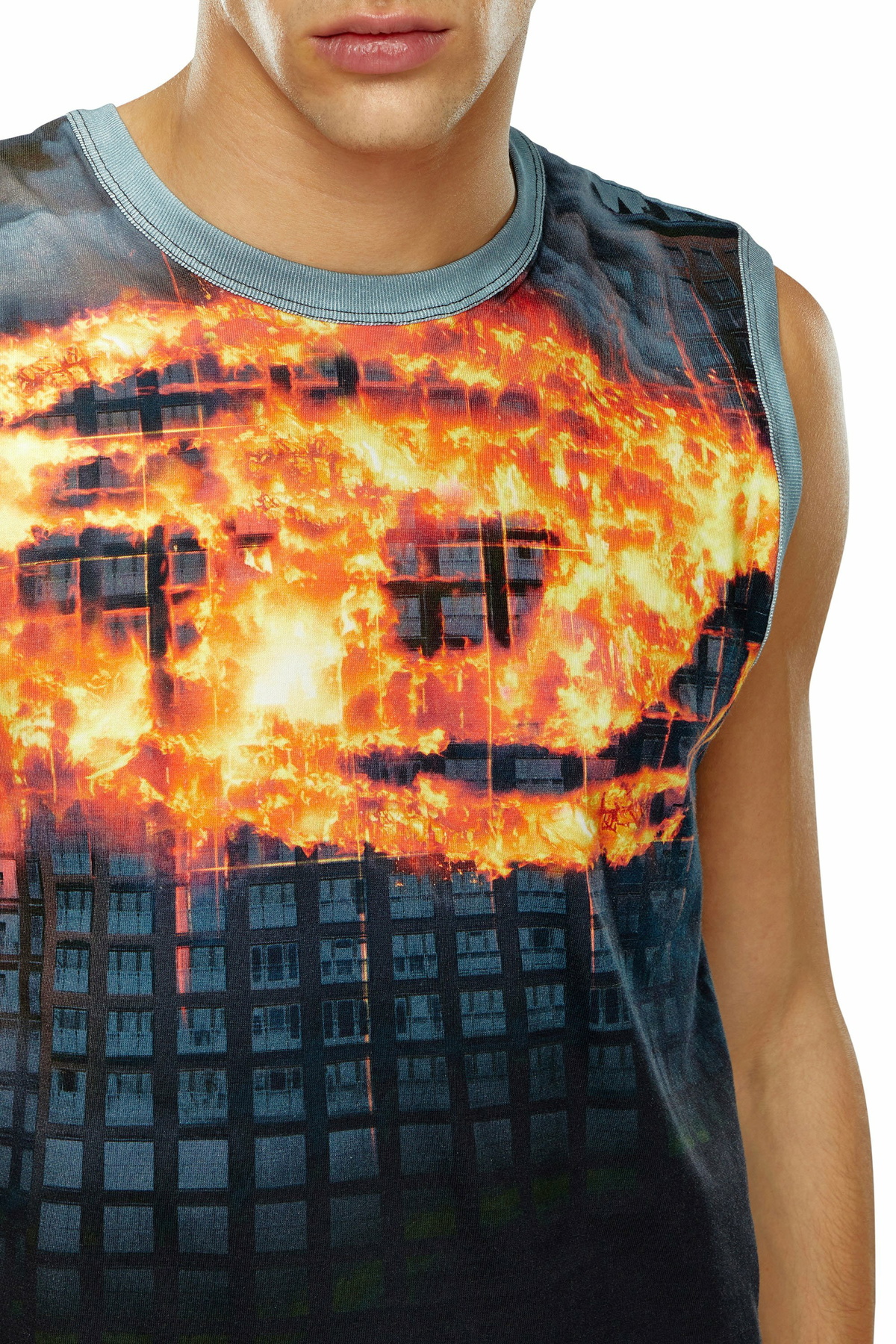 Diesel Tank top with burning Oval D poster - T-Shirts Mens in Blue