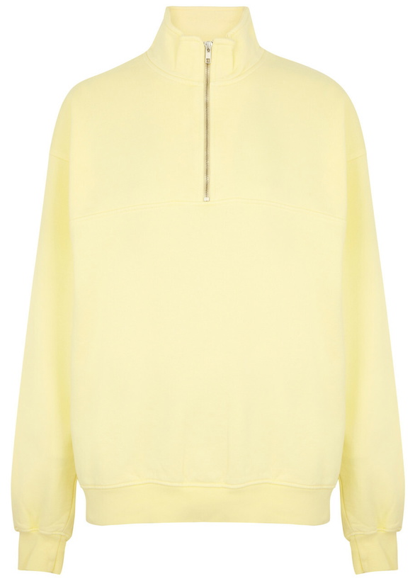 Photo: Colorful Standard Half-zip Cotton Sweatshirt Yellow
