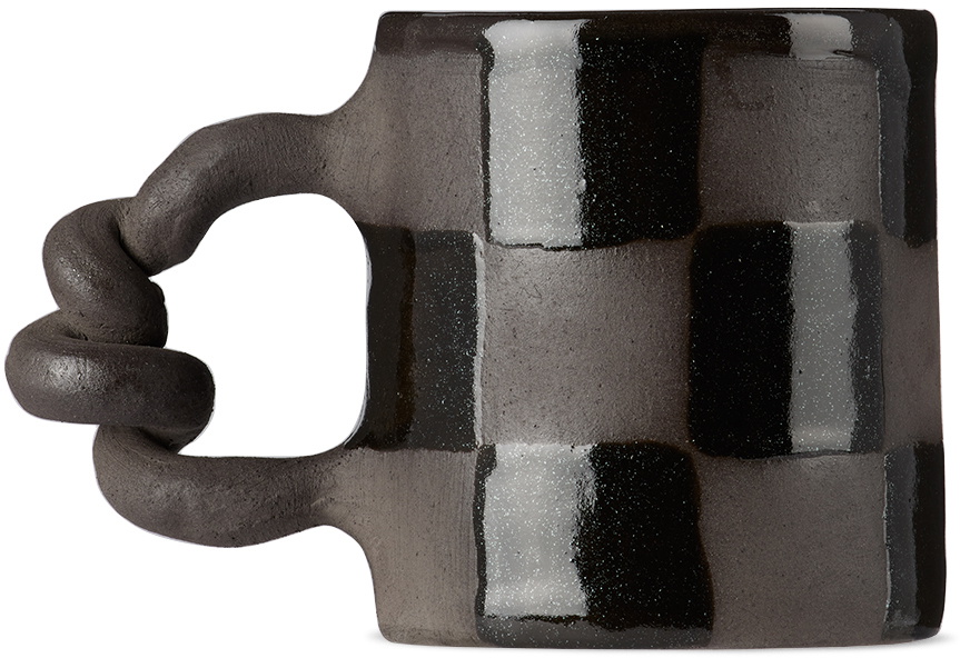 Harlie Brown Studio Black Checkered Wiggle Mug